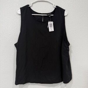 Torrid Womens Black Sleeveless Keyhole Back Viscose Lyocell Tank Top Size 2 2X